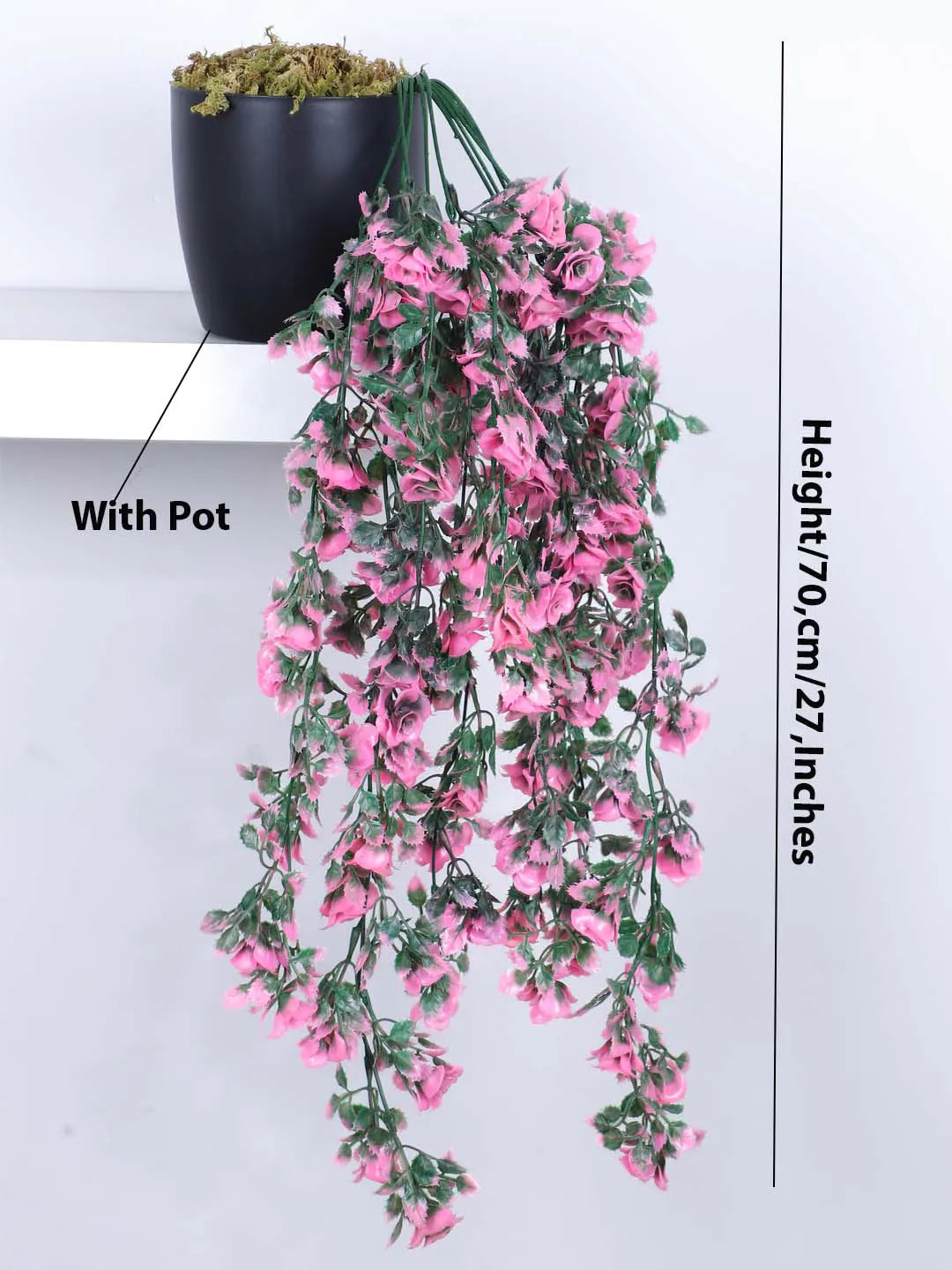 2.2Ft Artificial Hanging Plants With Pot,