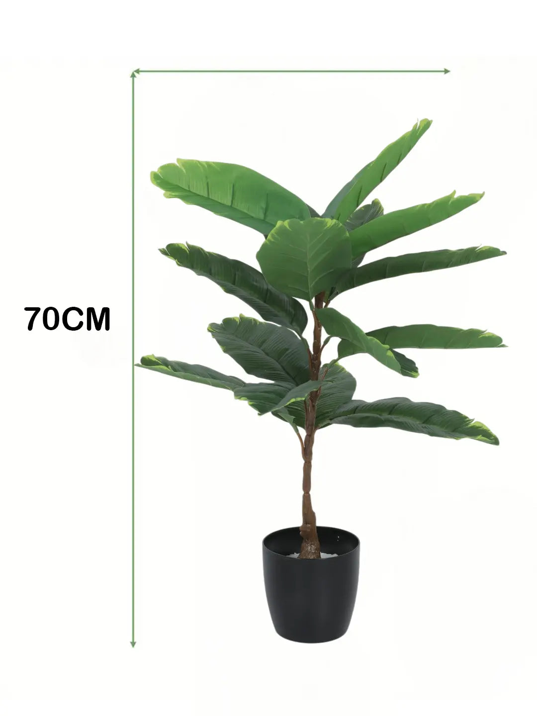 2.4Ft Artificial Banana Leaf Plant for 15 Leaves with Black Pot