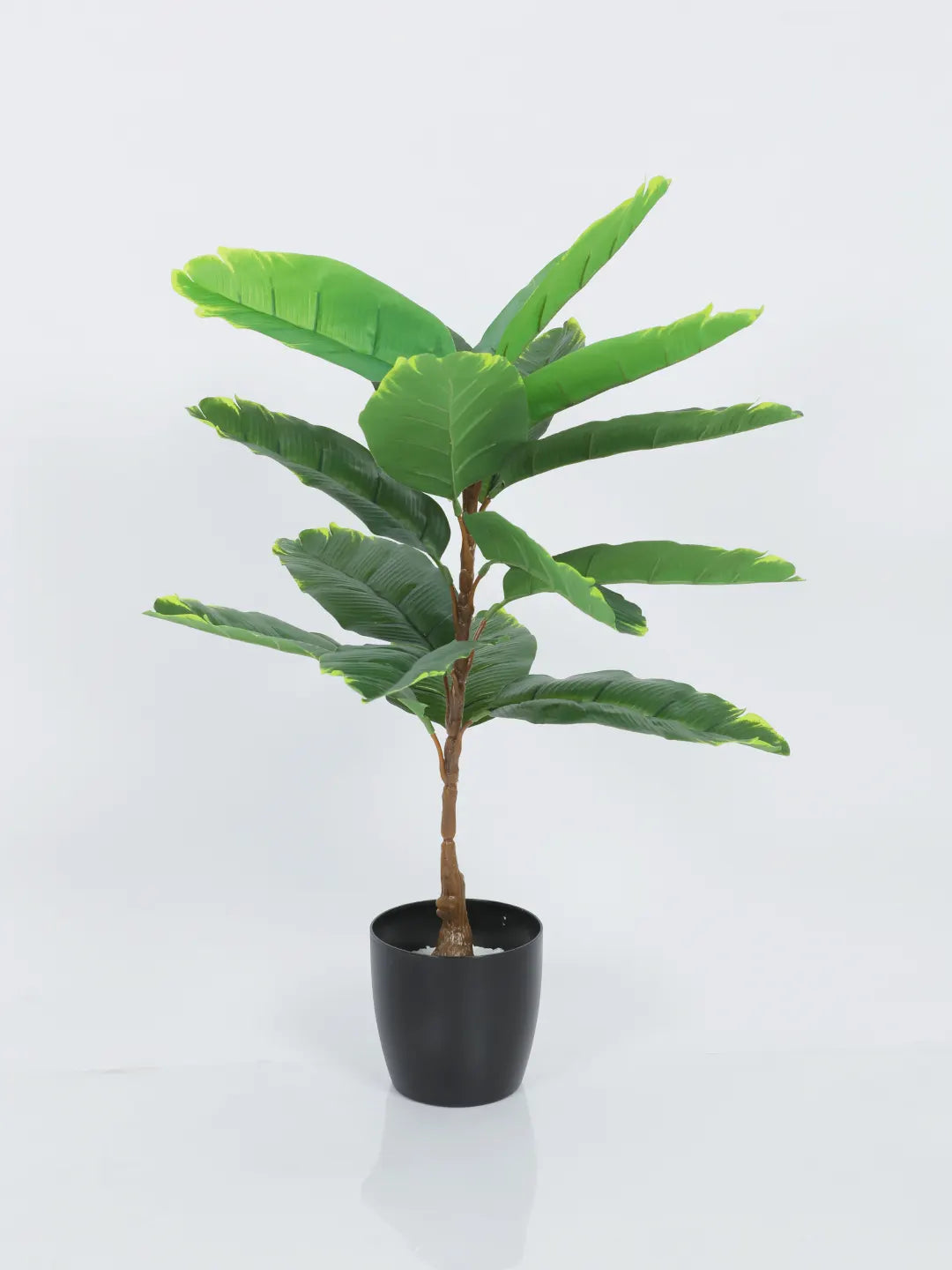 2.4Ft Artificial Banana Leaf Plant for 15 Leaves with Black Pot