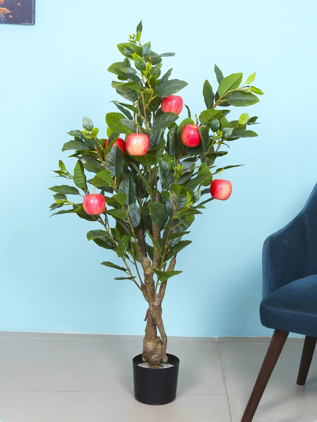 4Ft Artificial Apple Fruit Plant With Pot