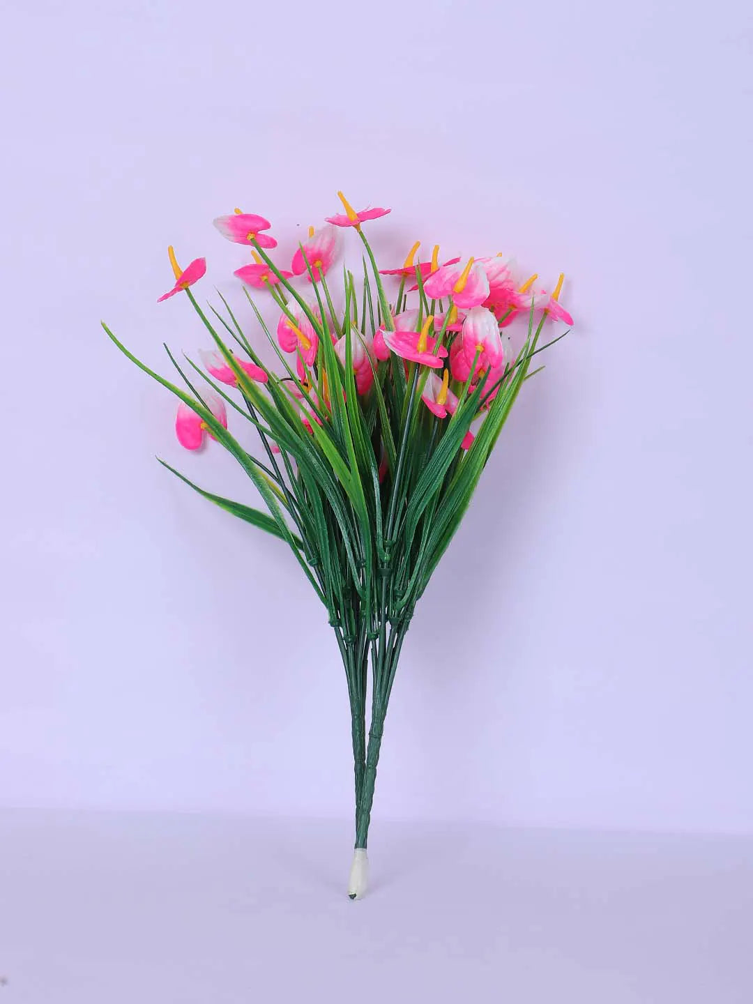 1Ft Artificial Anthurium Flower Plant With Black Pot