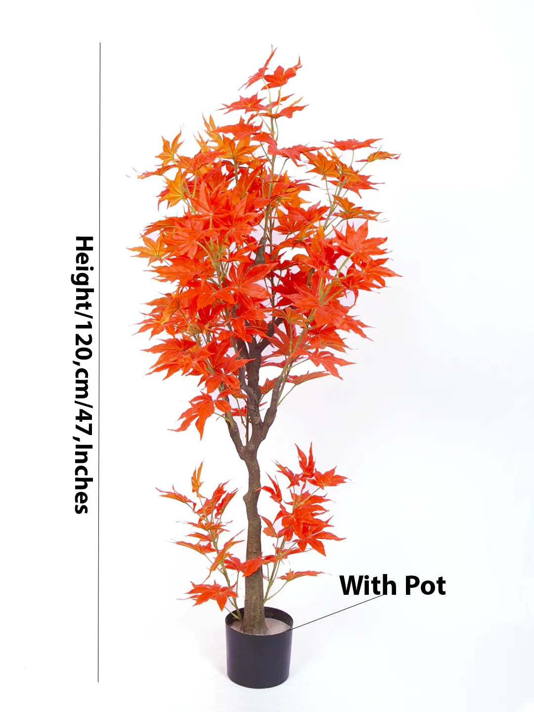 4Ft Artificial Maple Plant with Pot