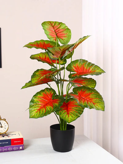2.1Ft Artificial Calatheas Floor Plant with 18 Big Leaves with Pot