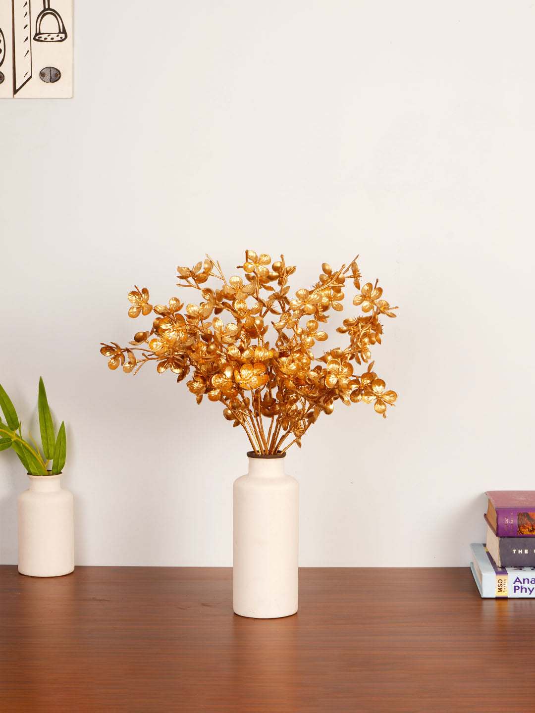 Artificial Gold Sparkle Curly Flower
