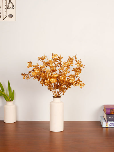Artificial Gold Sparkle Curly Flower