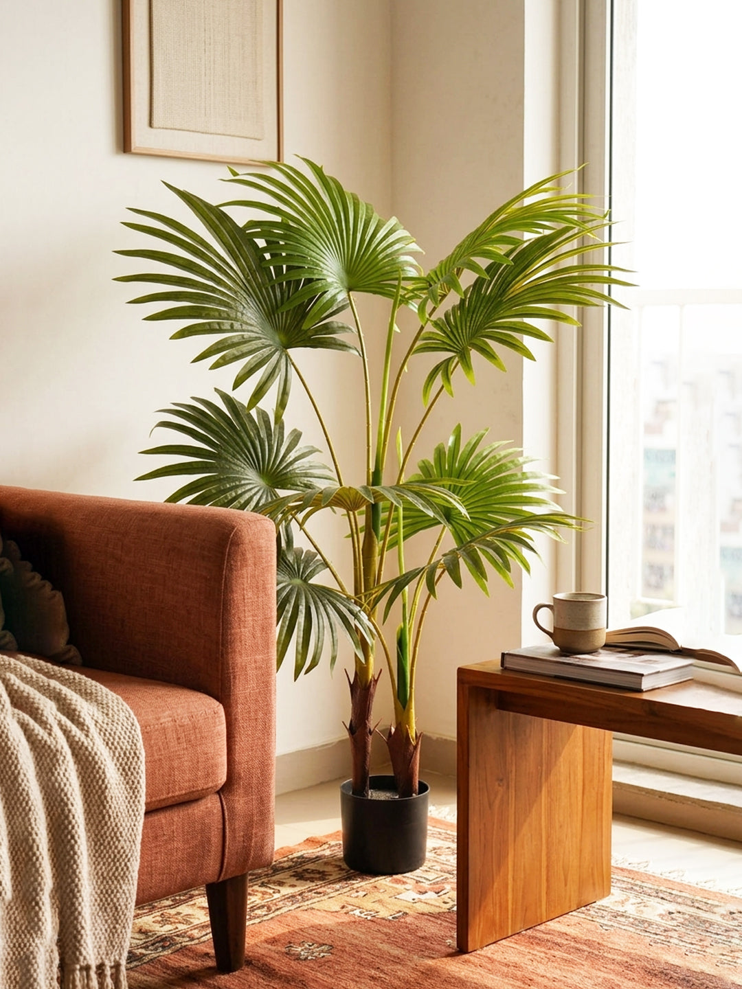 4Ft Artificial Palmetto Palm Tree in Pot