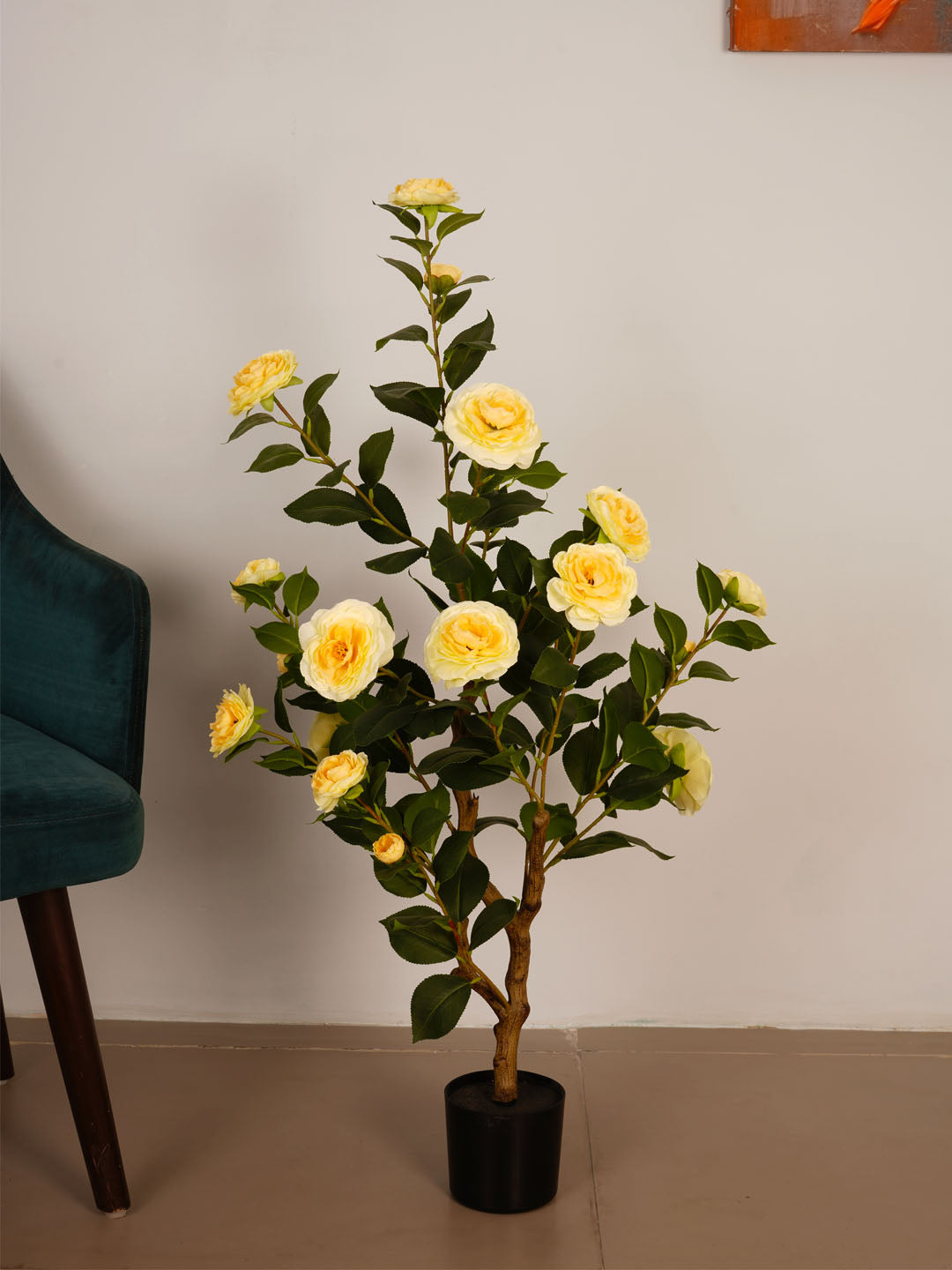3.6Ft Artificial Camellia Flowers Plant with Pot