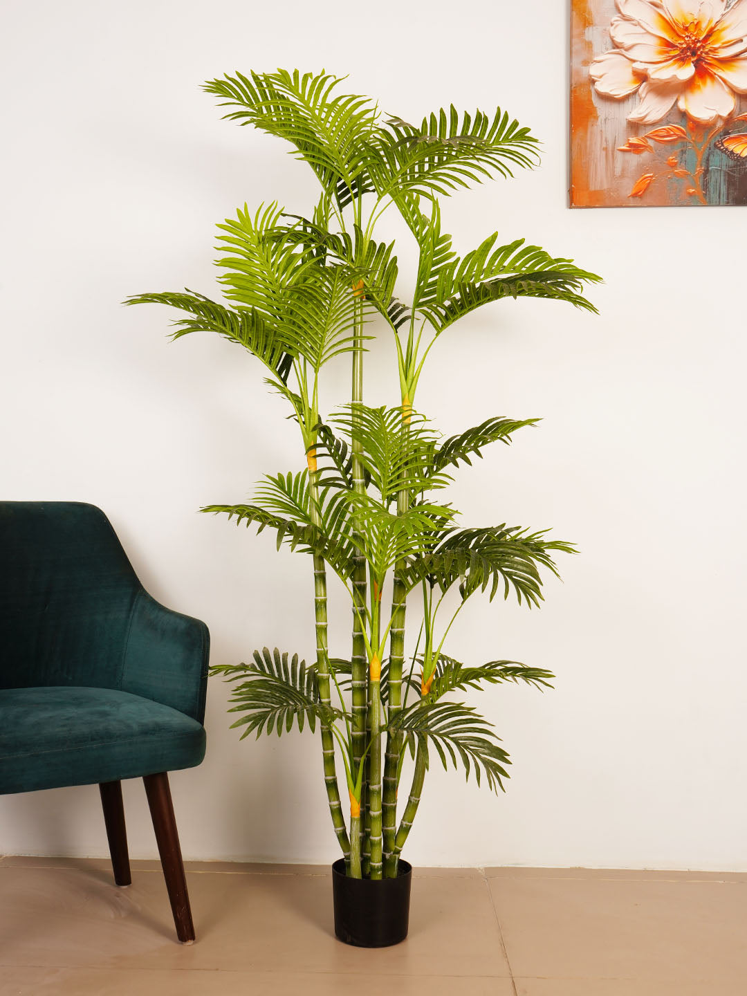 6FT Artificial Golden Areca Palm Tree with Black Pot
