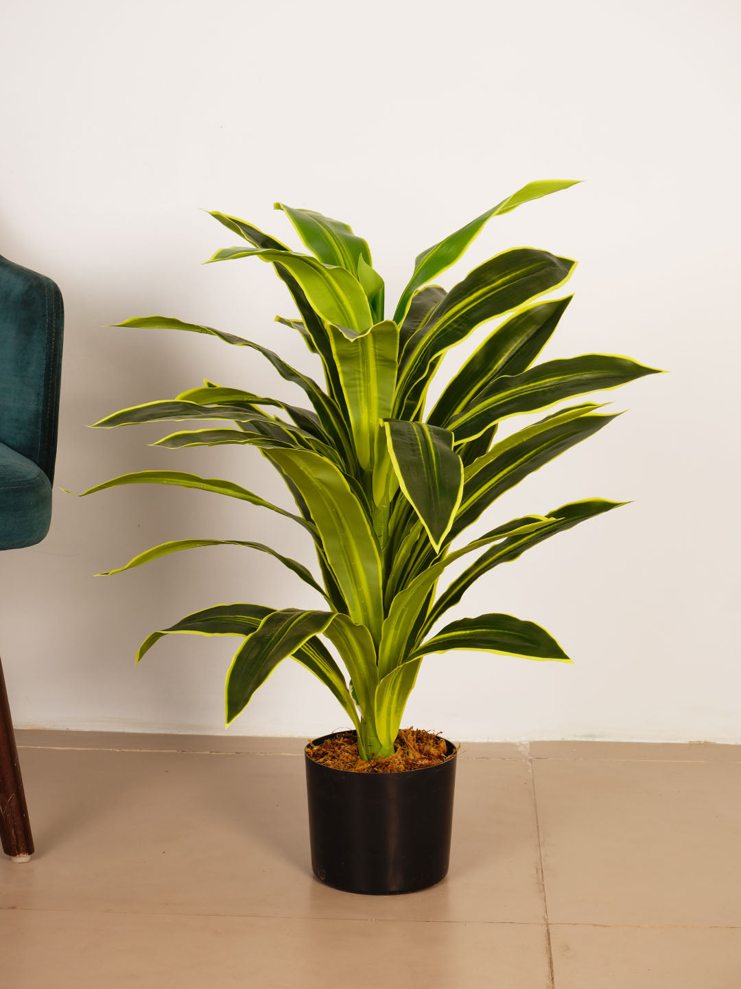 3Ft Artificial Variegated Dracaena Plant in Pot
