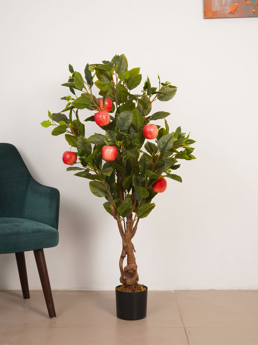 5FT Artificial Apple Plant with Red Fruits & Black Pot
