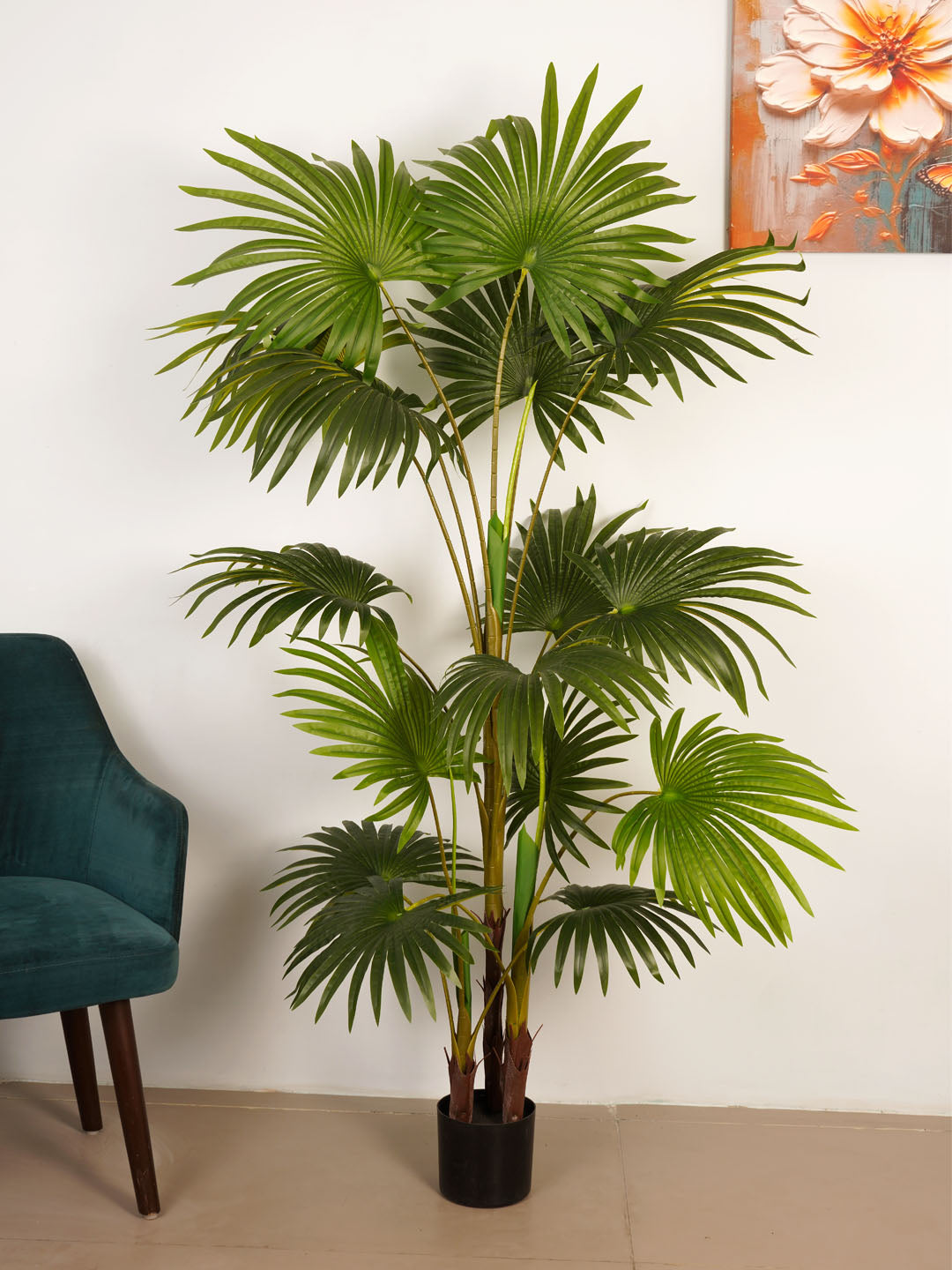 6Ft Artificial Palmetto Palm Tree in Pot)