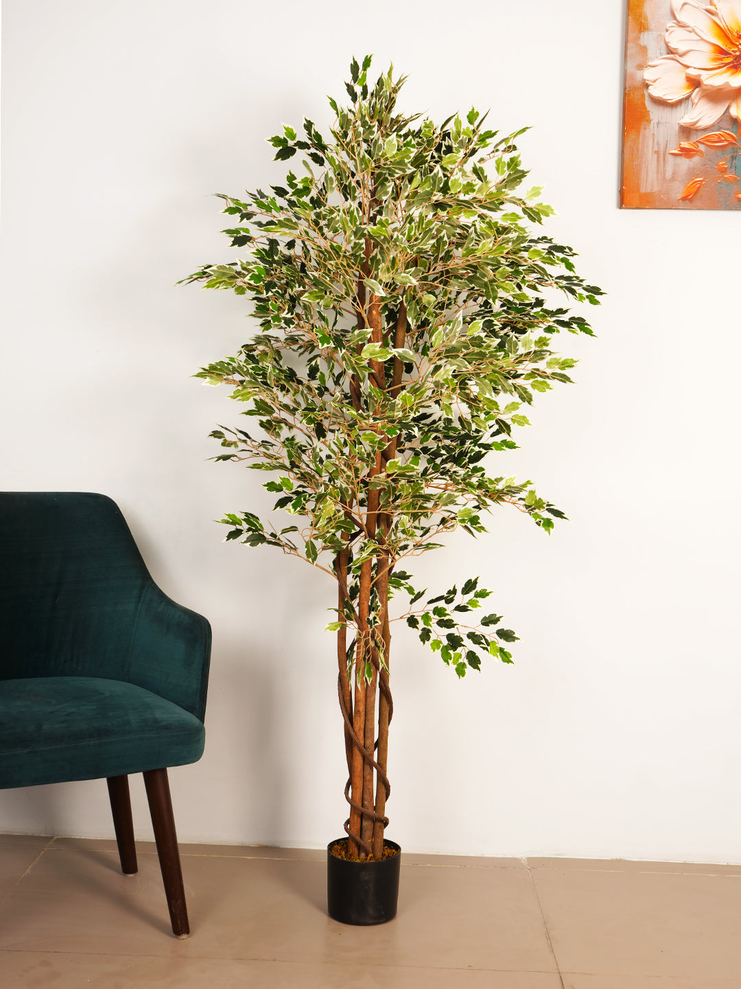 5.2Ft Artificial Variegated Ficus Tree