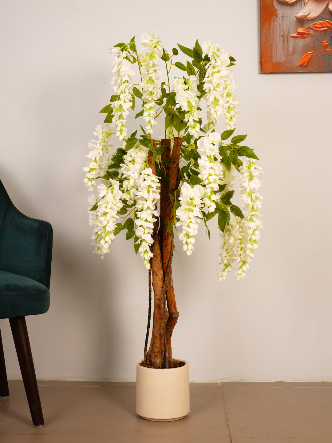 4Ft Artificial Wisteria Flowers Tree in Pot