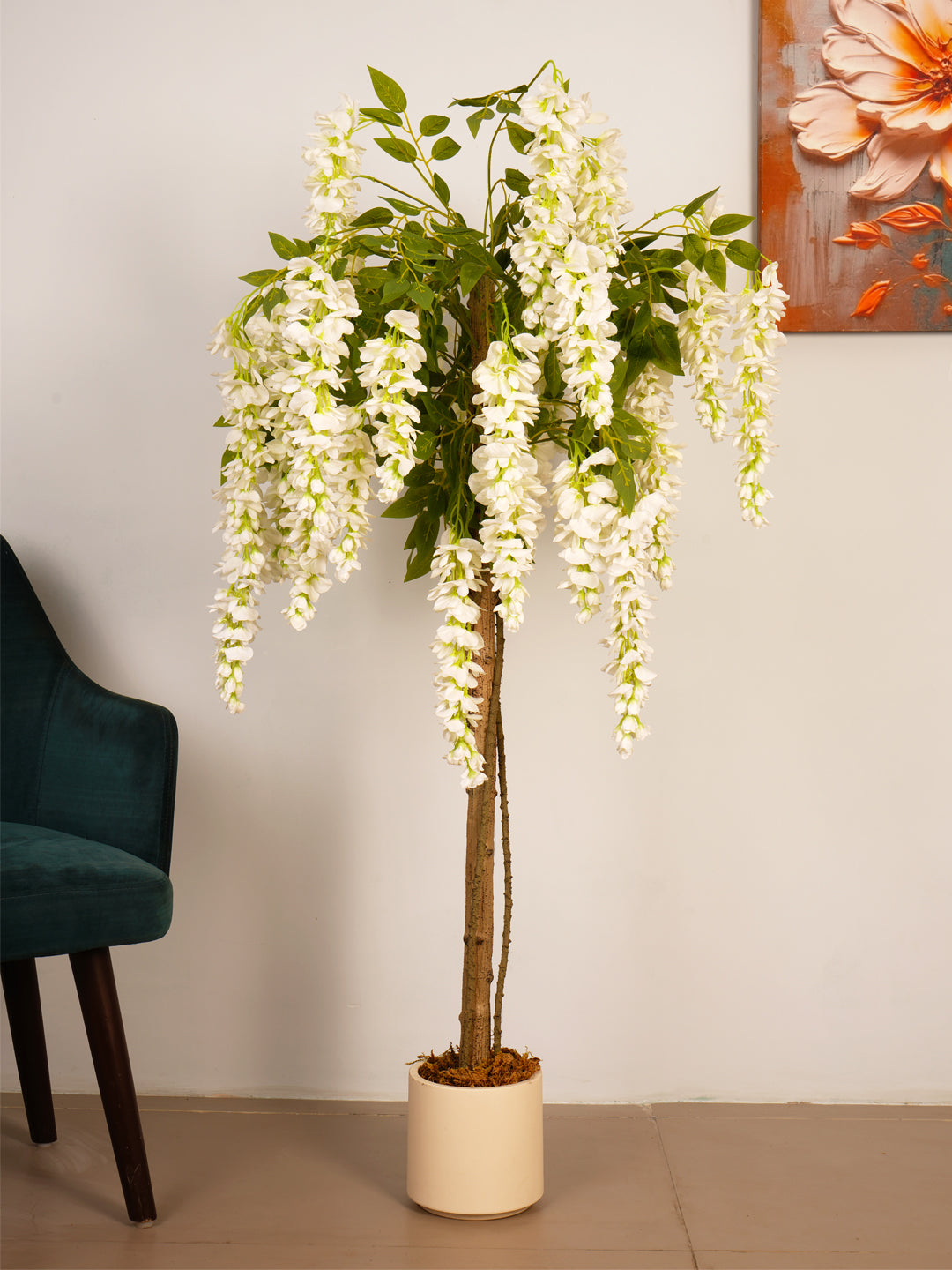 4.6Ft Artificial Wisteria Flowers Tree in Pot