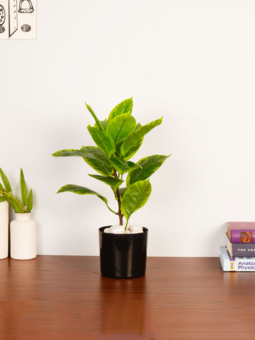 1.6Ft Artificial Croton Plant in Black Pot