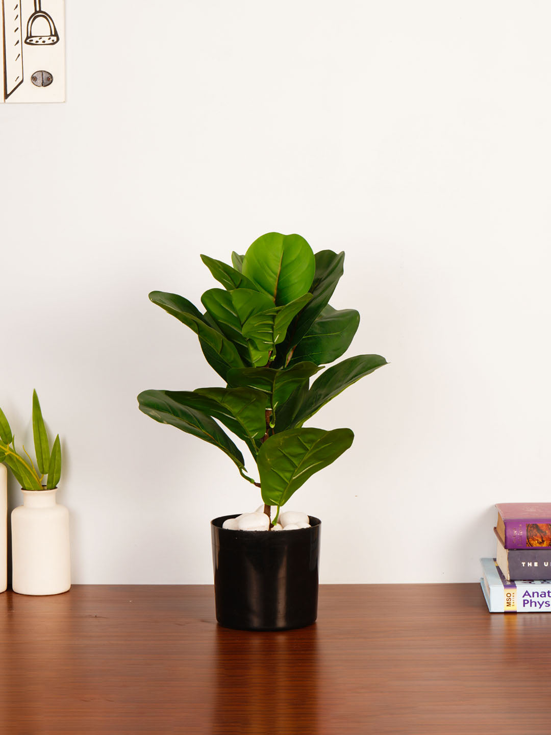 1.6Ft Artificial Fiddle Leaf Fig Plant in Black Pot