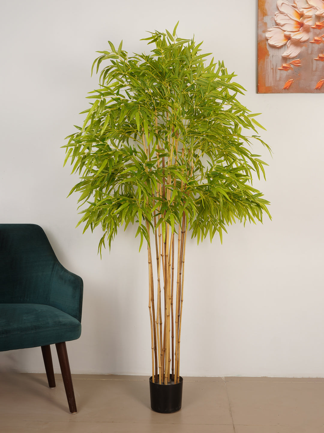 6Ft Artificial Golden Bamboo Tree with Black Pot