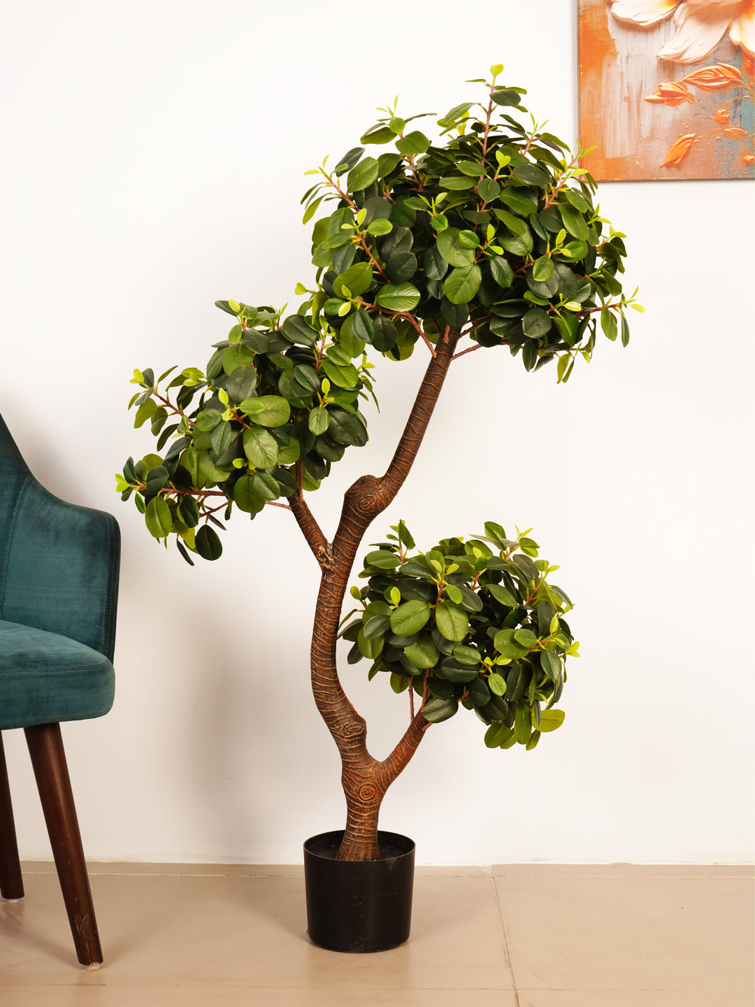 4Ft Artificial Sweet Bay Three Ball Topiary Tree in Pot
