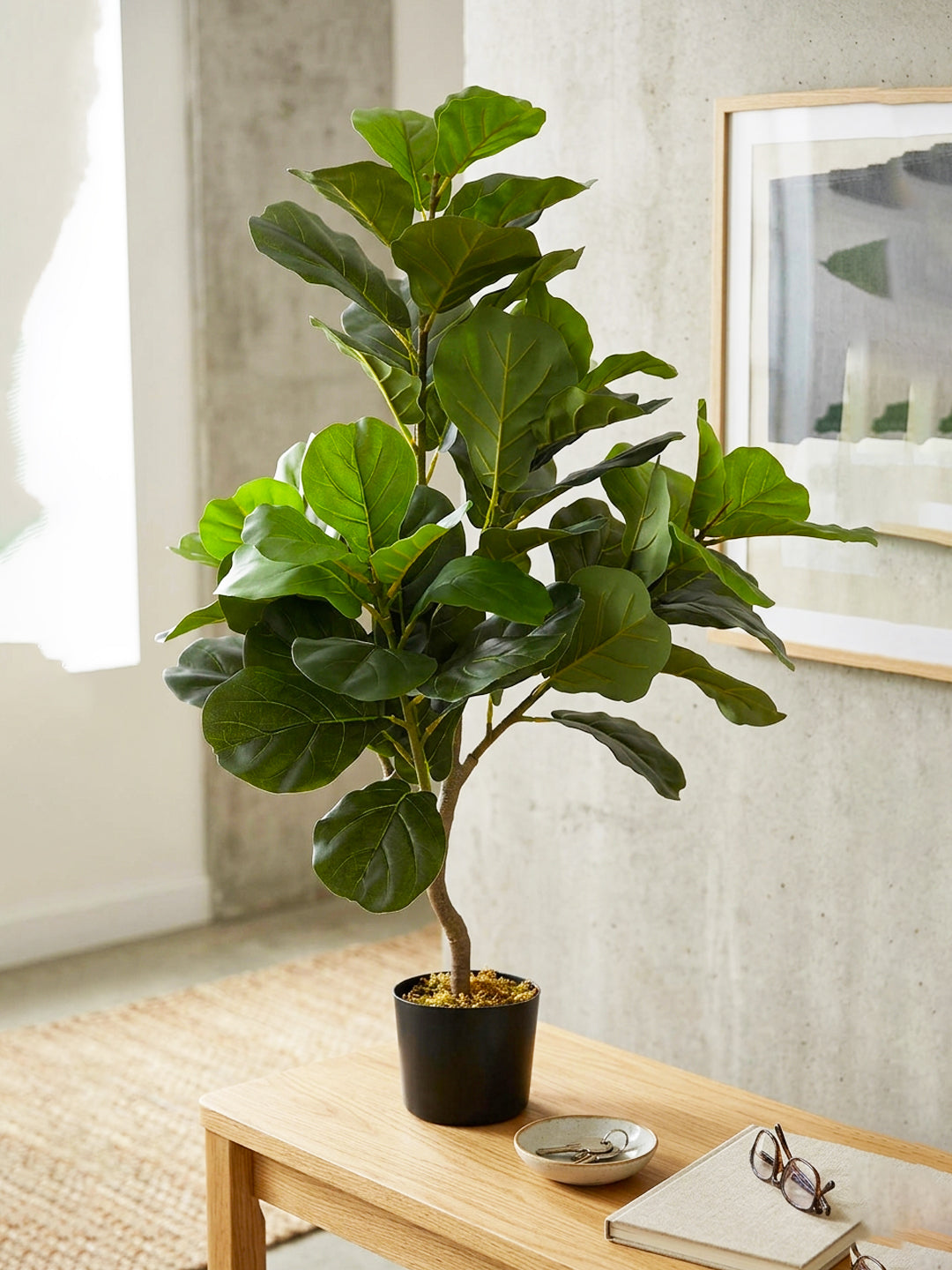 3.6Ft Artificial Fiddle Leaf Fig Tree in Pot