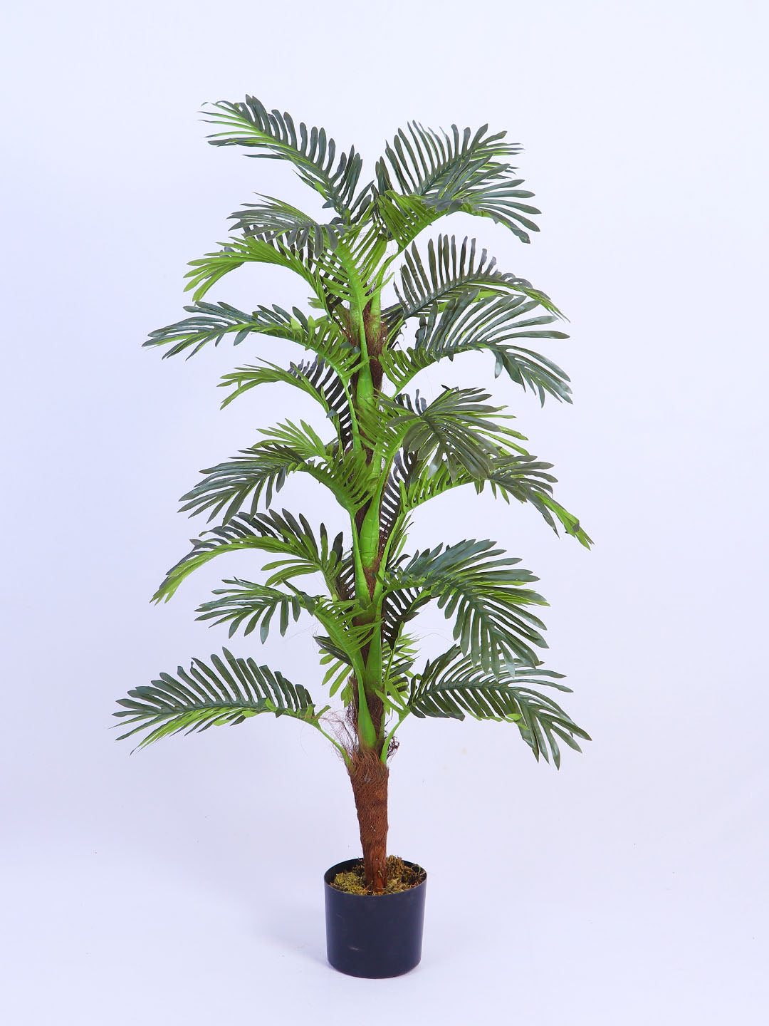 4.3Ft Artificial Moss Areca Palm Tree in Black Pot