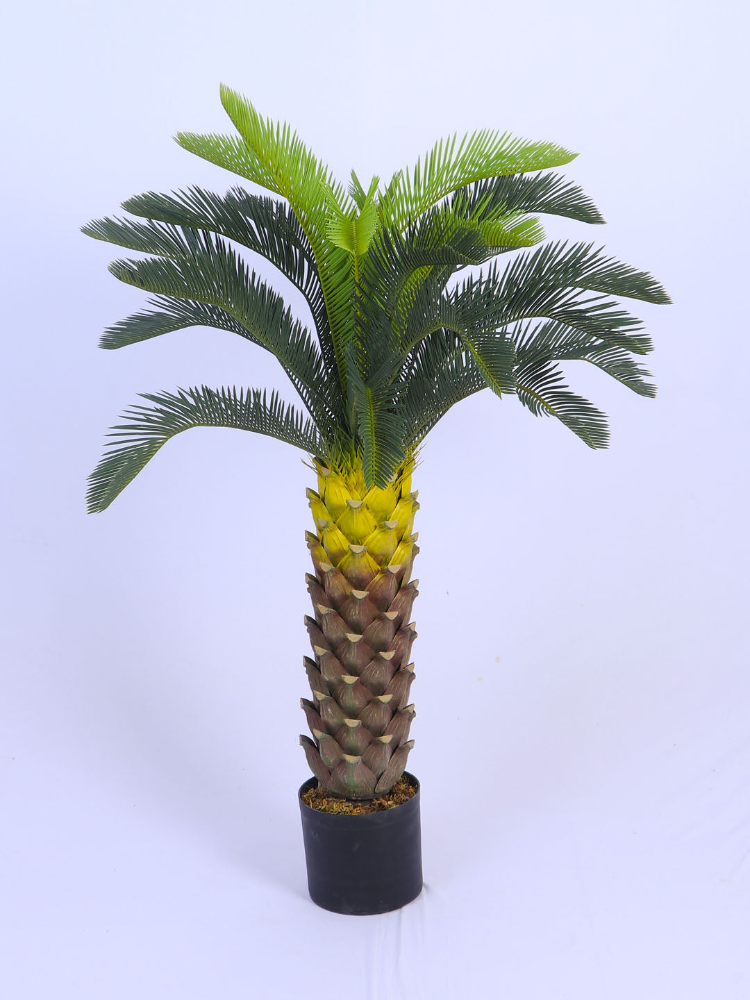 4Ft Artificial Cycas Palm Tree in Black Pot