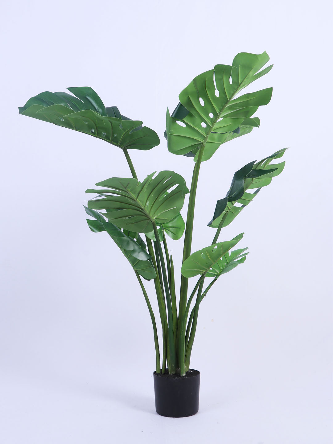 4.3Ft Artificial Monstera Deliciosa Plant in Black Pot