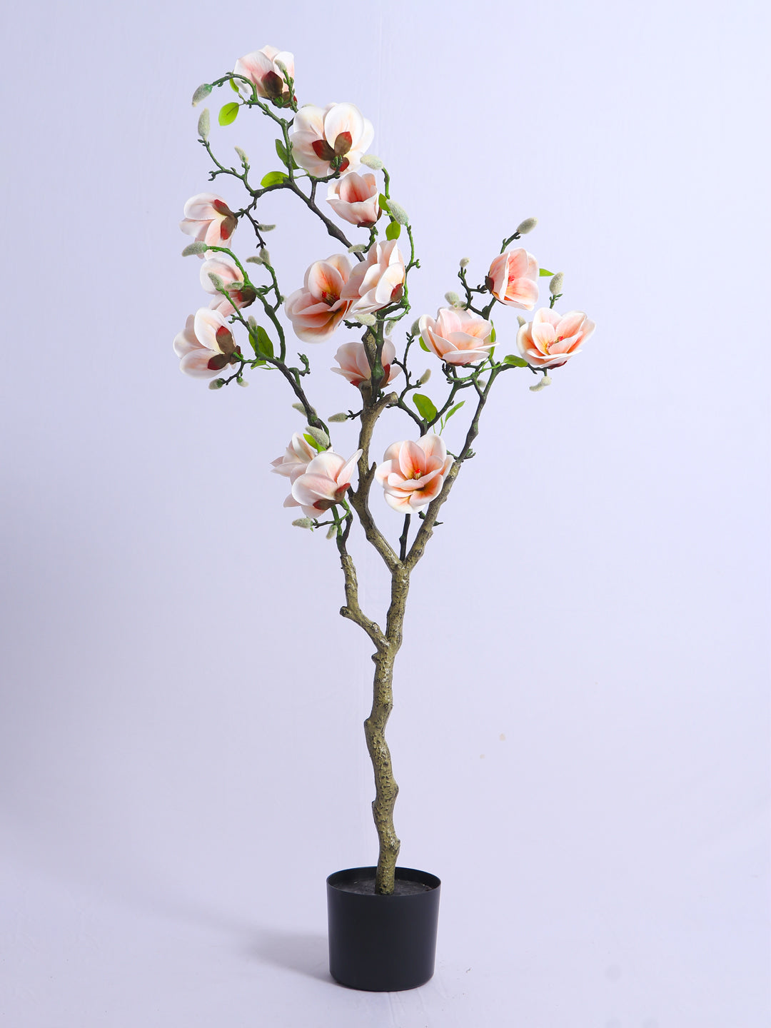 4Ft Artificial Pink Magnolia Flower Tree in Pot
