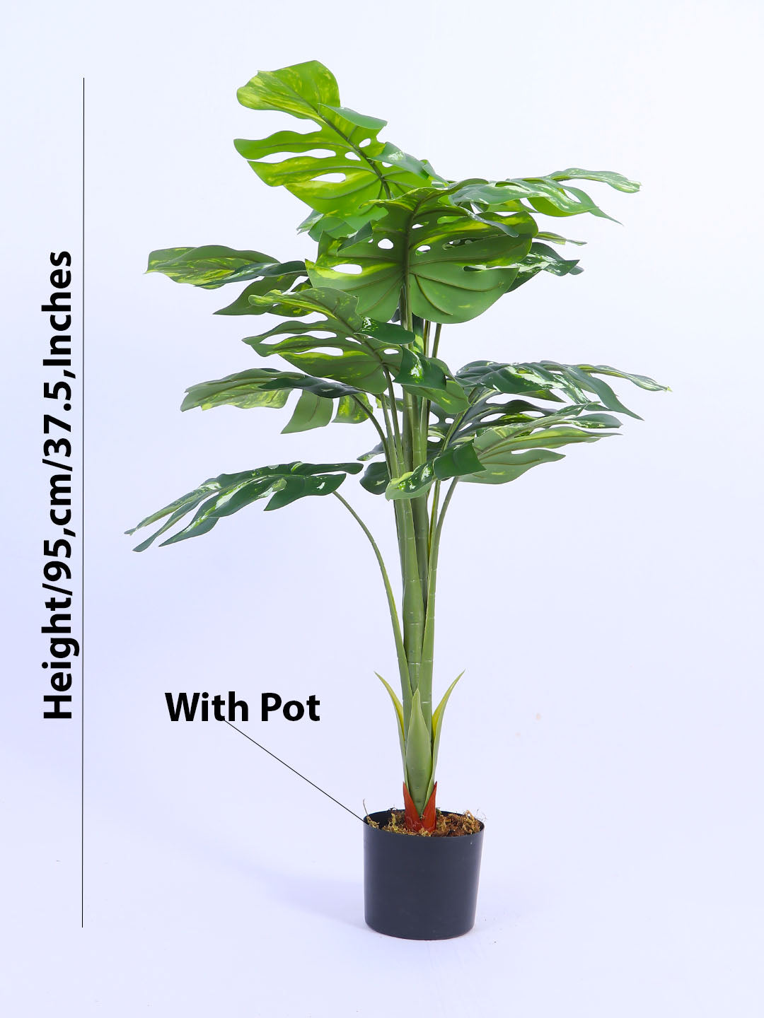 3.1Ft Artificial Variegated Monstera Plant in Pot