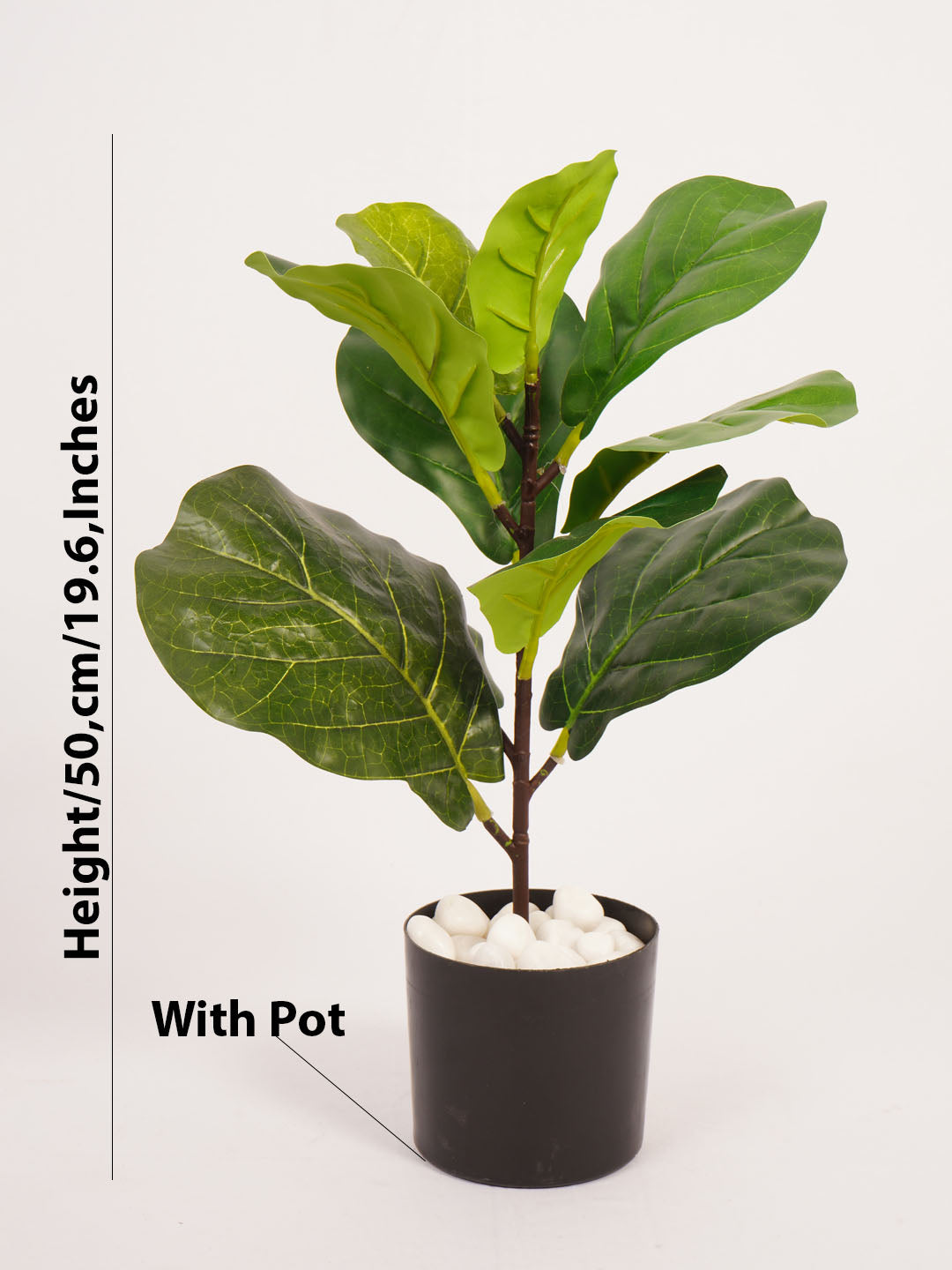 1.6Ft Artificial Fiddle Leaf Fig Plant in Black Pot