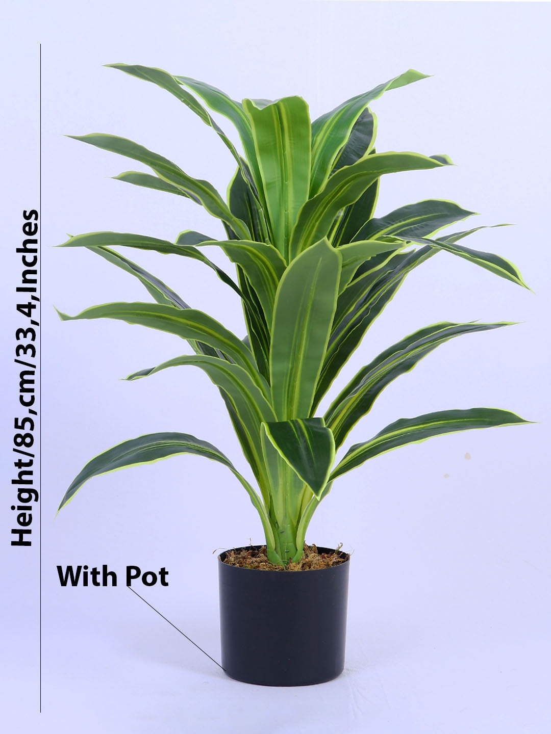 3Ft Artificial Variegated Dracaena Plant in Pot