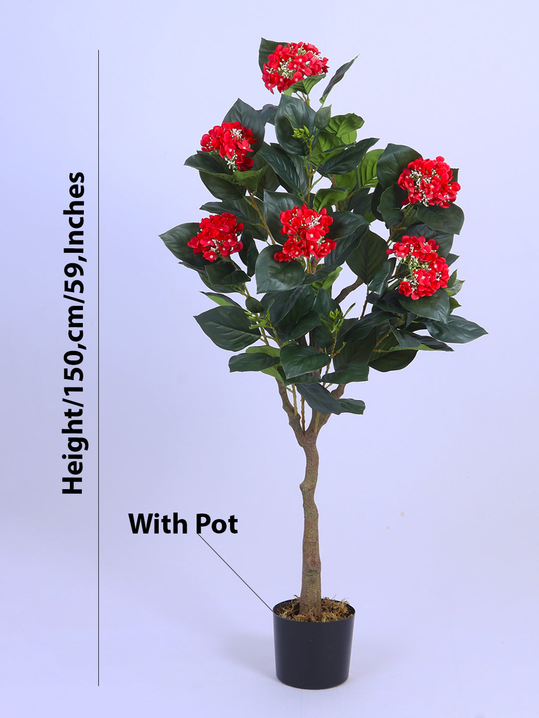 5ft Artificial Red Hydrangea Tree