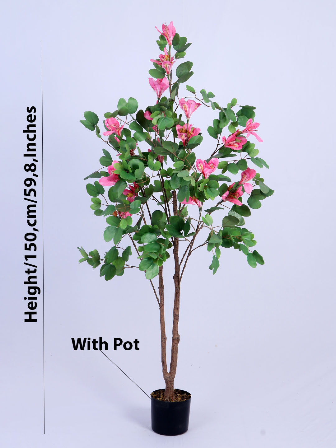 5Ft Artificial Pink Bauhinia Flowers Tree in Pot