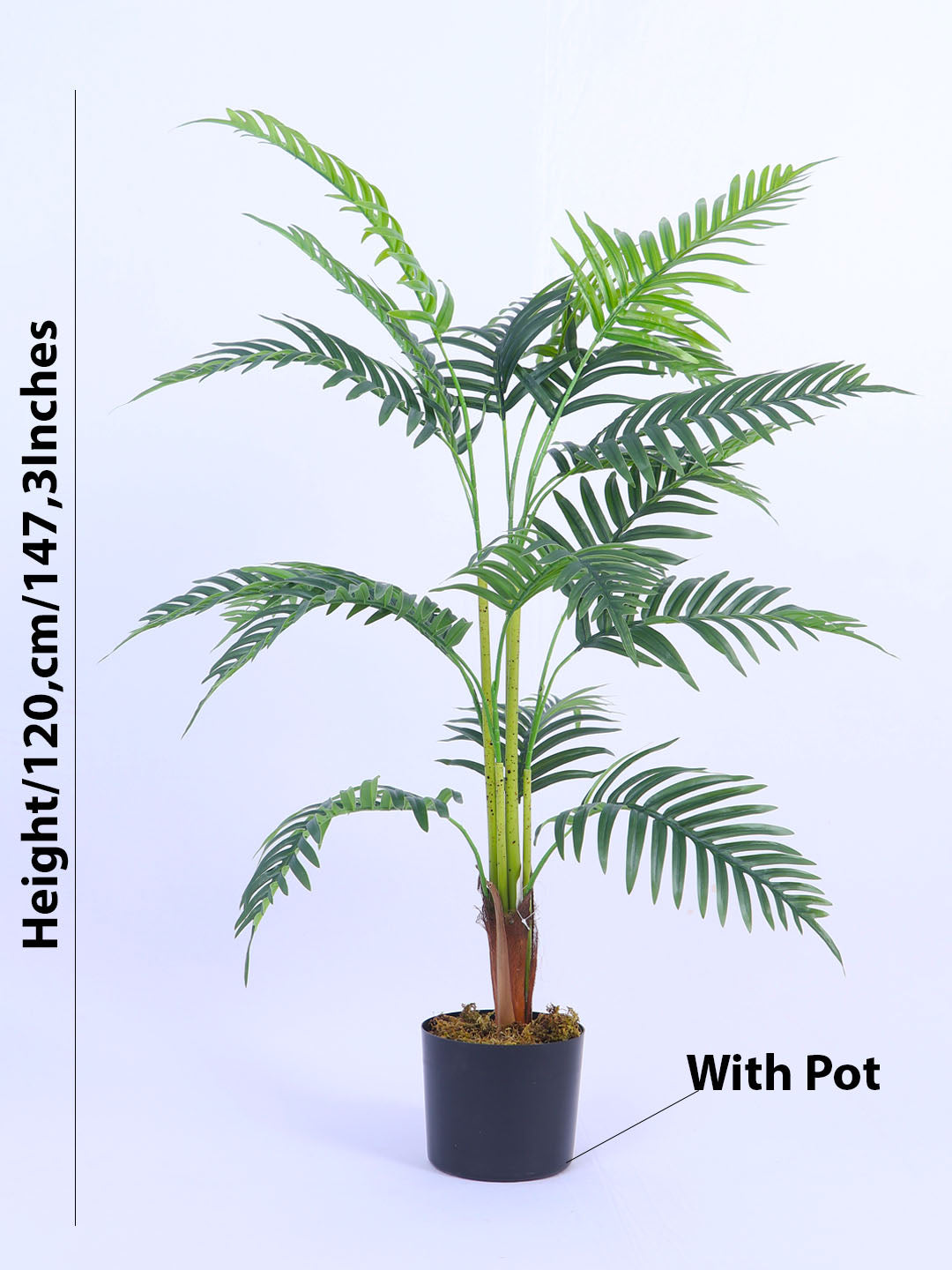 4Ft Artificial Areca Palm Plant in Black Pot