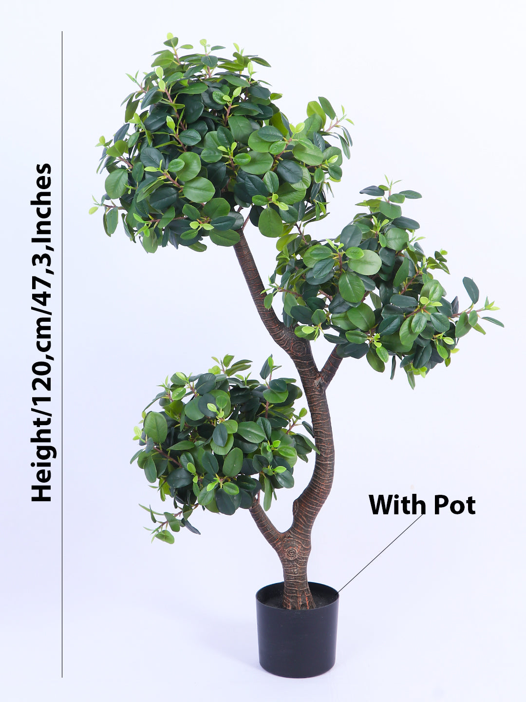 4Ft Artificial Sweet Bay Three Ball Topiary Tree in Pot