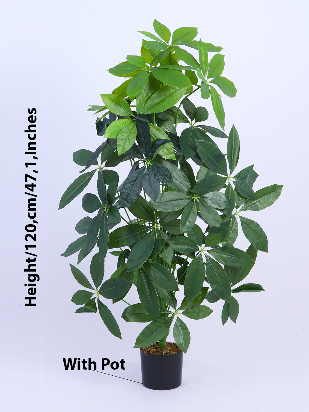 4Ft Artificial Pachira Money Tree Plant in Black Pot