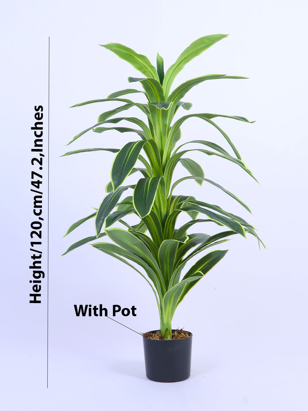 4Ft Artificial Variegated Dracaena Plant in Pot