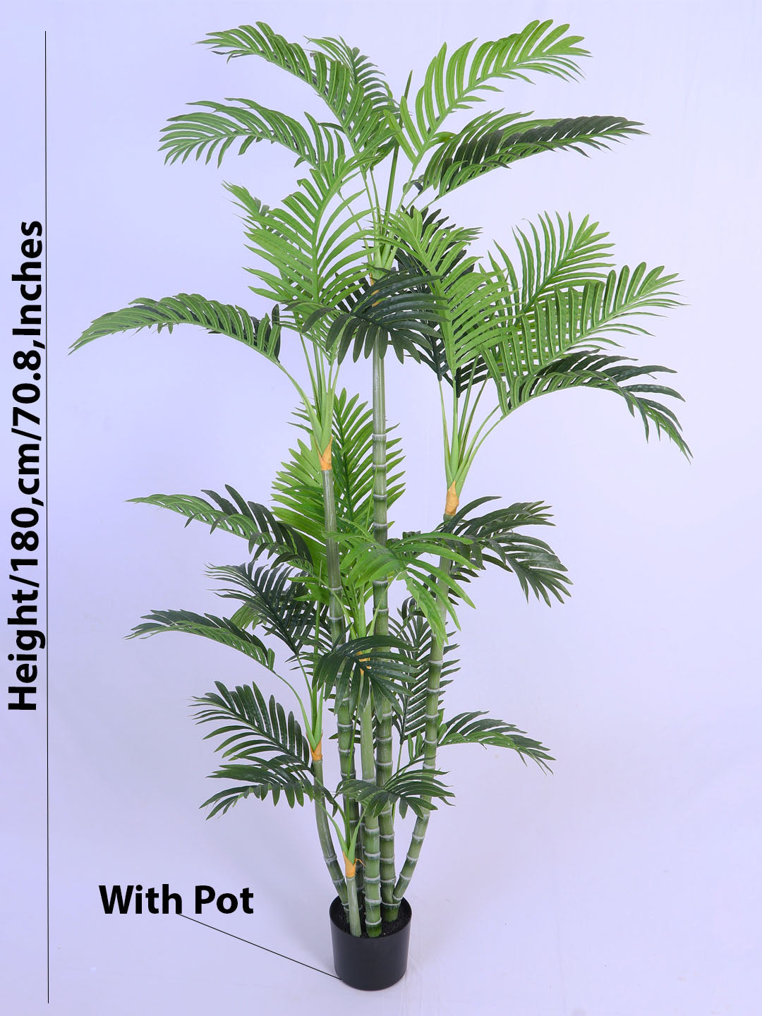 6FT Artificial Golden Areca Palm Tree with Black Pot