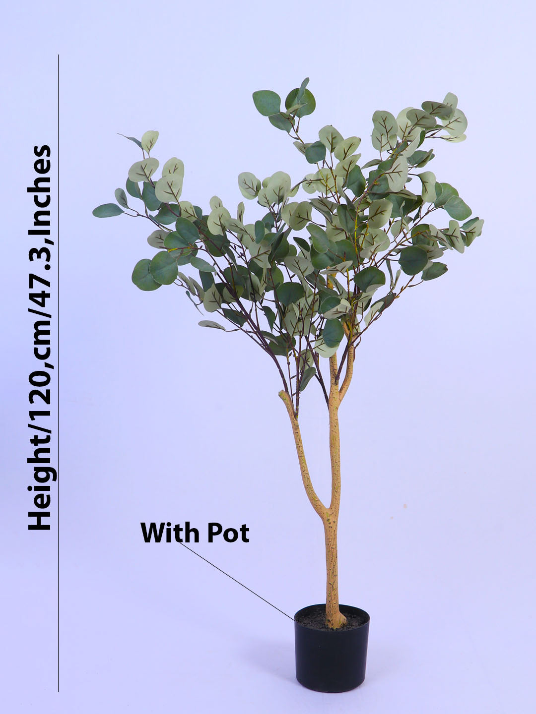 4Ft Artificial Eucalyptus Plant in Black Pot