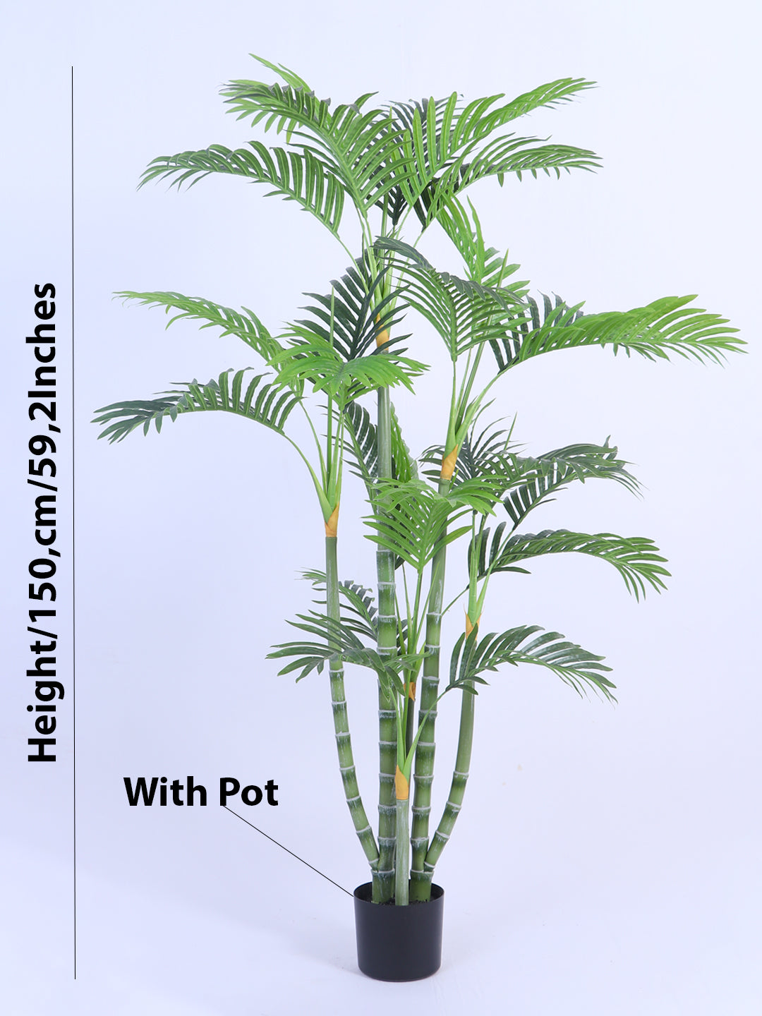 5Ft Artificial Golden Areca Palm Tree with Black Pot