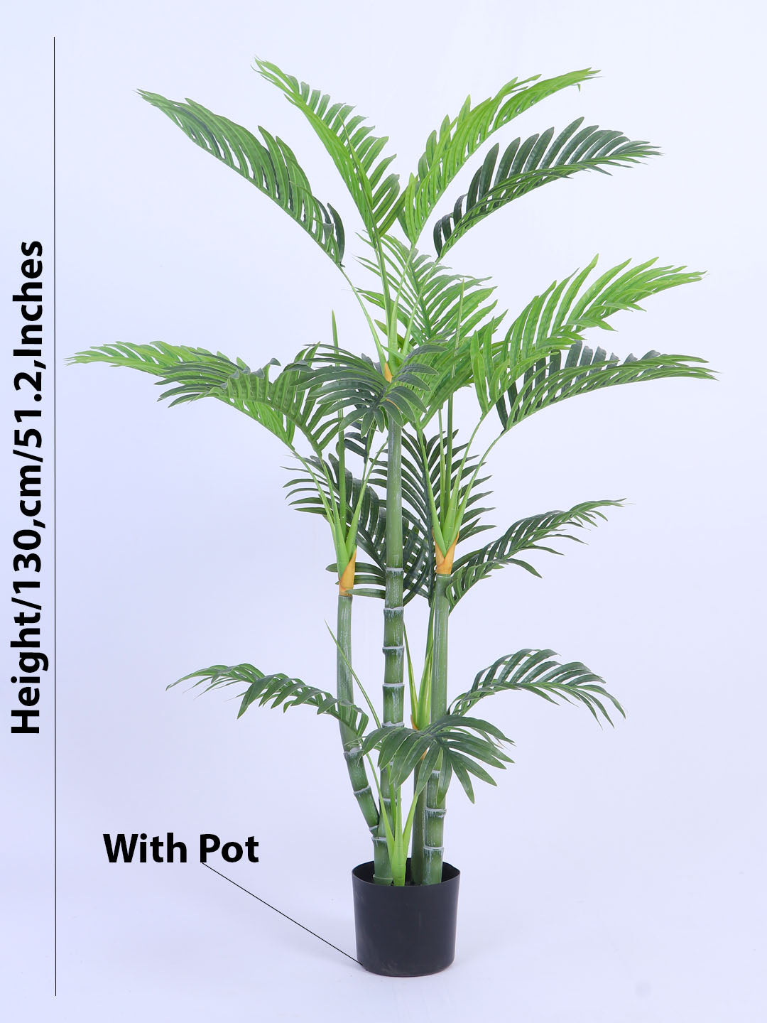 4.3Ft Artificial Golden Areca Palm Plant in Black Pot