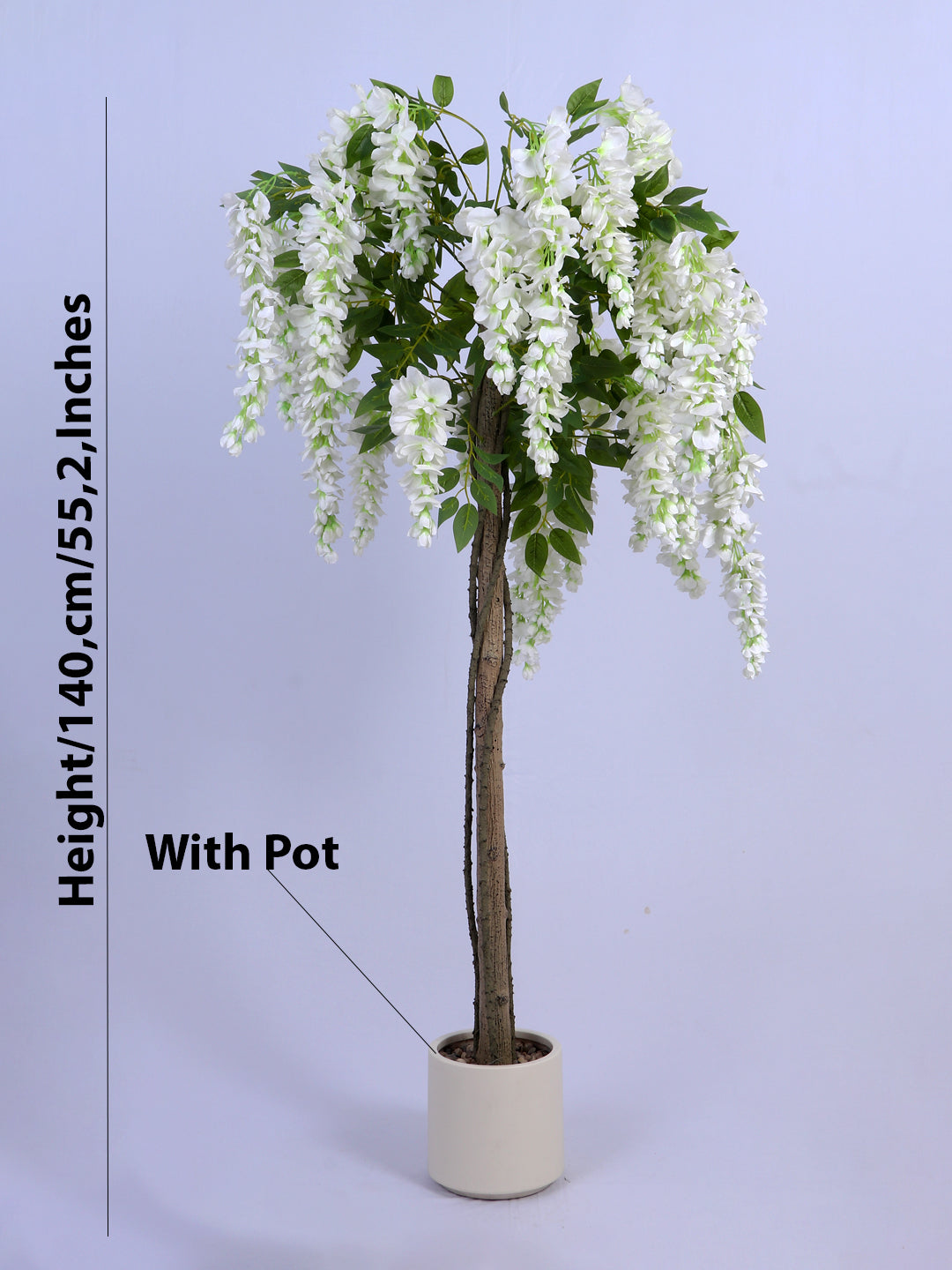 4.6Ft Artificial Wisteria Flowers Tree in Pot