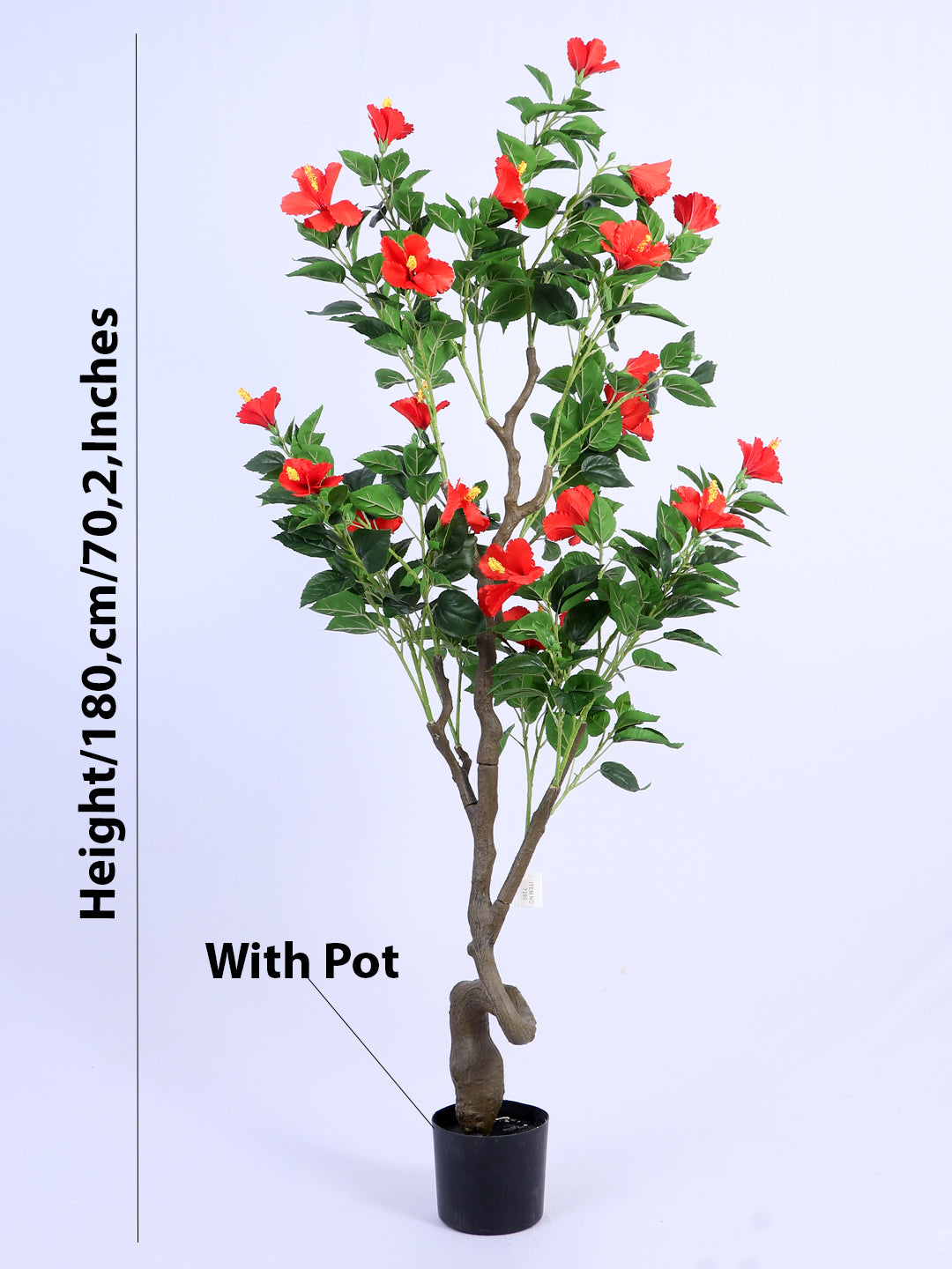 6Ft Artificial Hibiscus Flower Plant with Pot