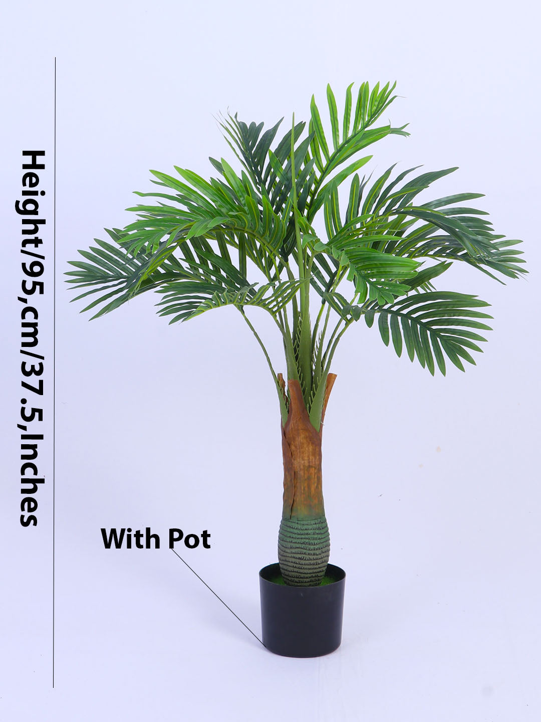 3.1Ft Artificial Bottle Areca Palm Plant in Pot