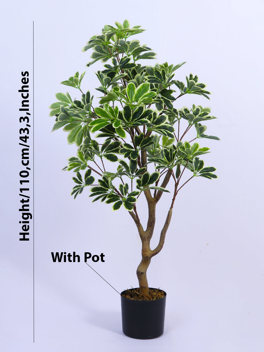 3.6Ft  Artificial Umbrella Schefflera Tree in Pot