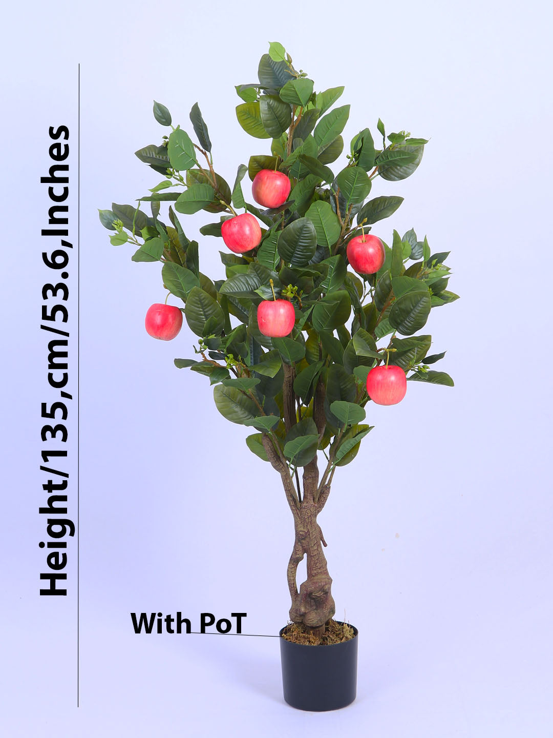 5FT Artificial Apple Plant with Red Fruits & Black Pot