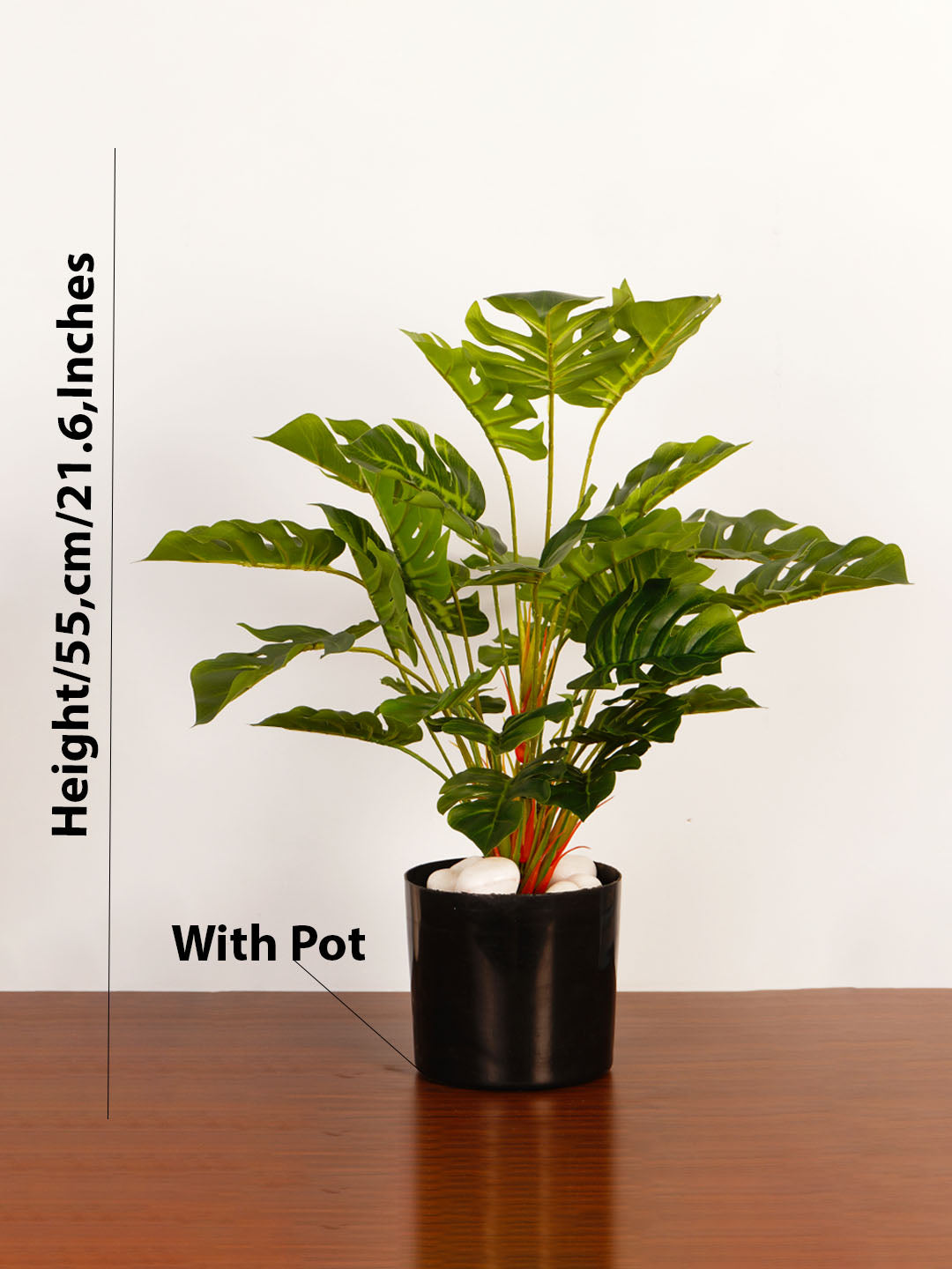 1.8Ft Artificial Rubber Plant in Black Pot