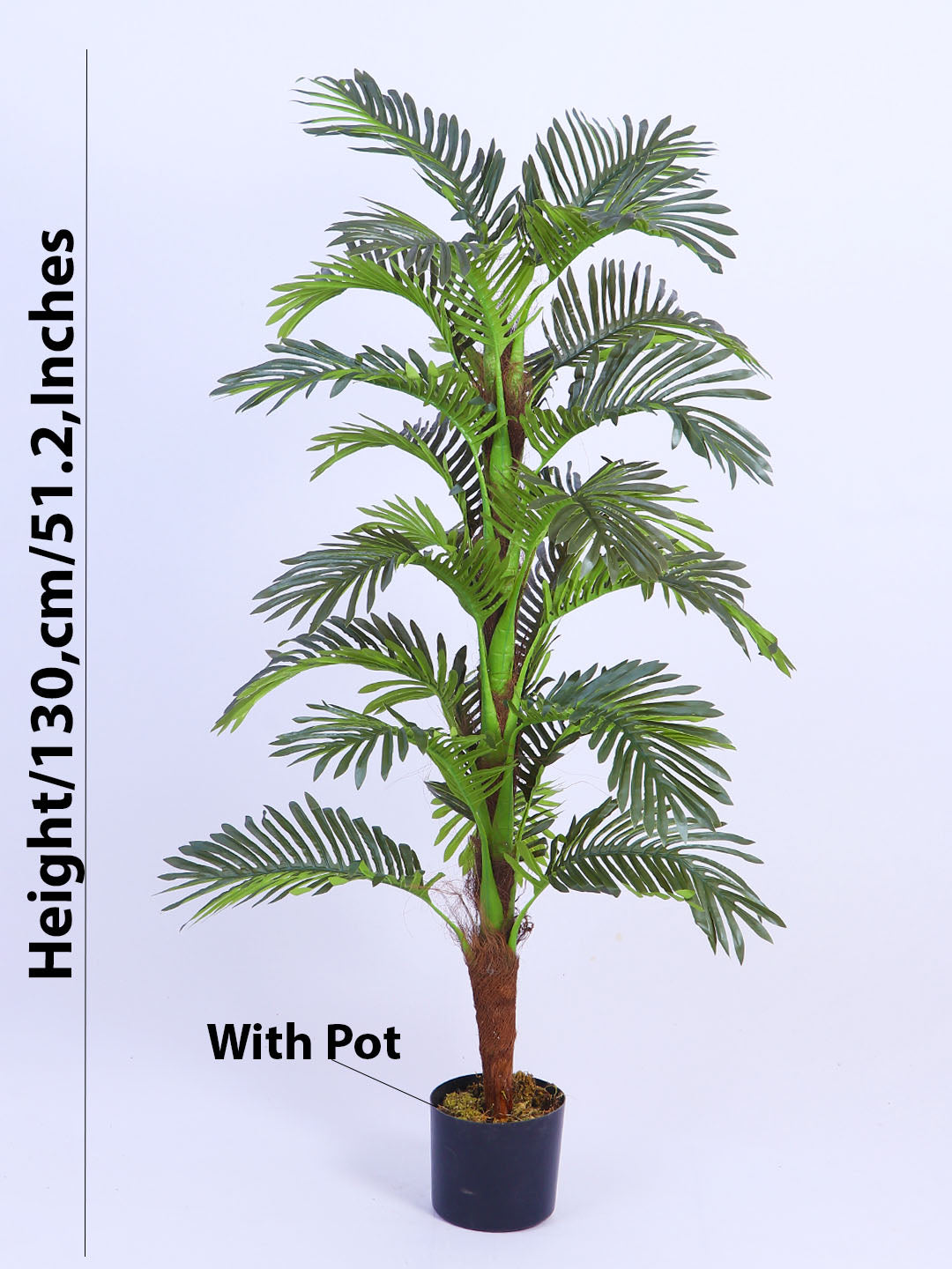 4.3Ft Artificial Moss Areca Palm Tree in Black Pot