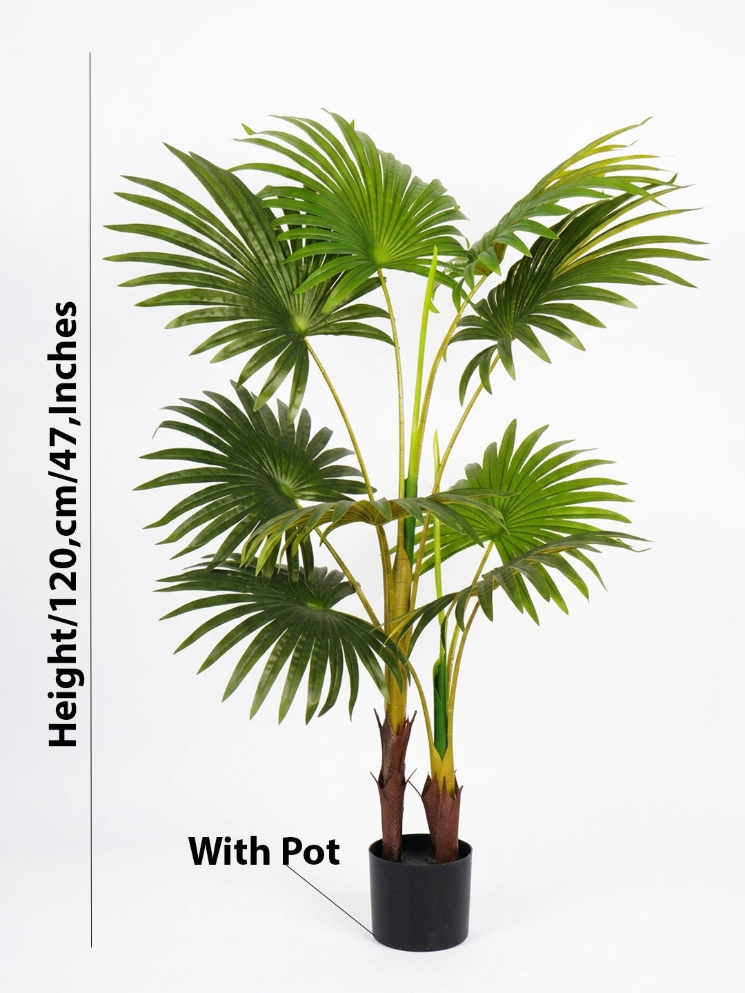4Ft Artificial Palmetto Palm Tree in Pot