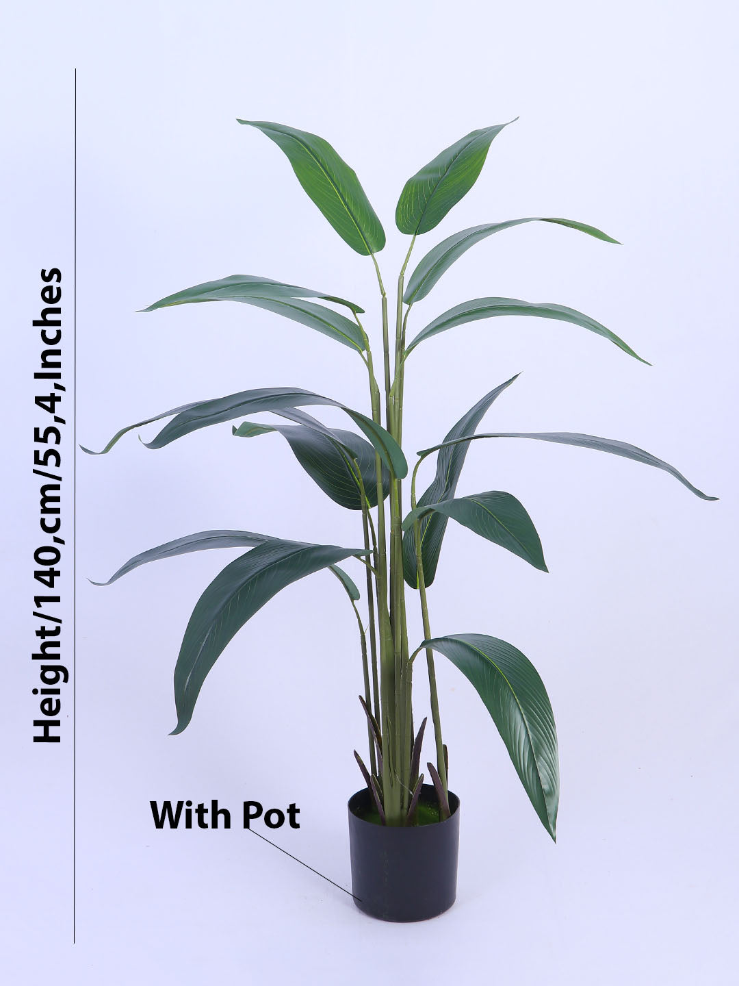 4.5Ft Artificial Banana Plant in Black Pot