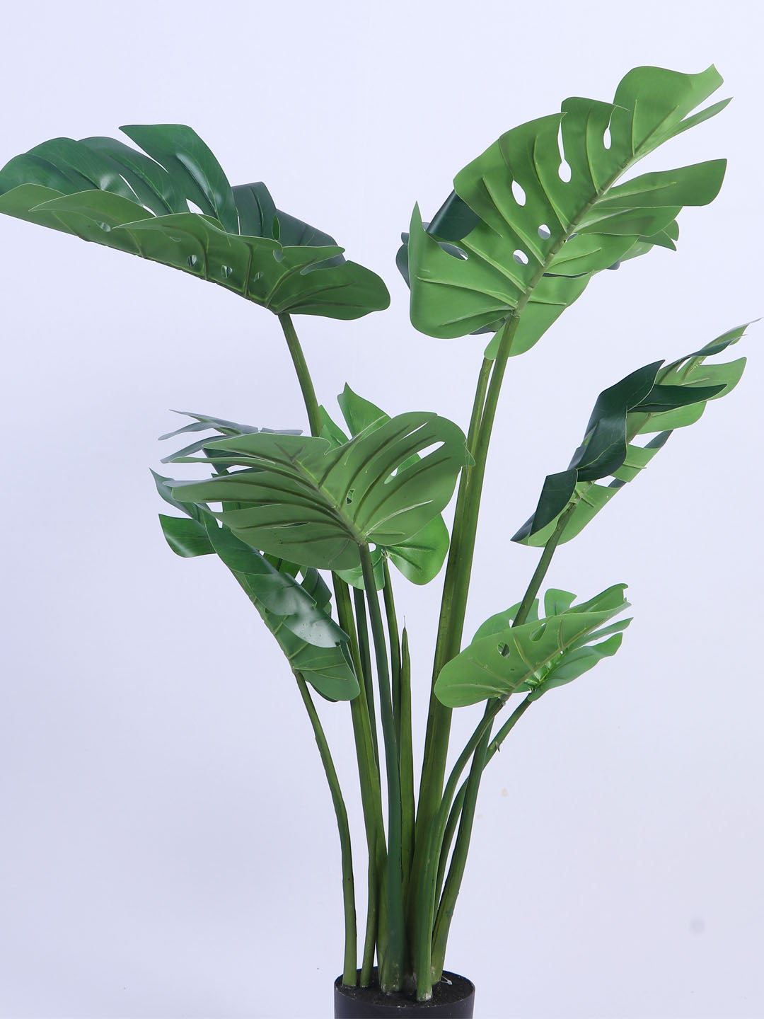 4.3Ft Artificial Monstera Deliciosa Plant in Black Pot